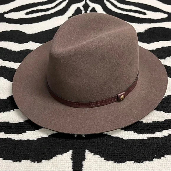 Rag & Bone Floppy Brim Fedora In Pecan Brown With Leather  display picture 1